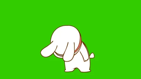 Animated Ninja Rabbit Apologizing with Green Screen Background Stock Footage 282774382