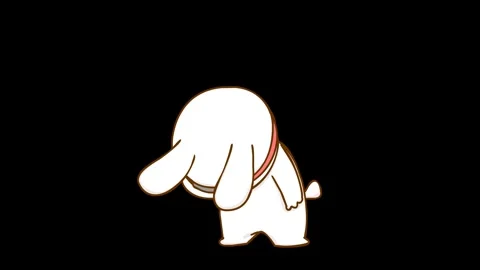 Animated Ninja Rabbit Apologizing with Transparent Background Stock Footage 282774380
