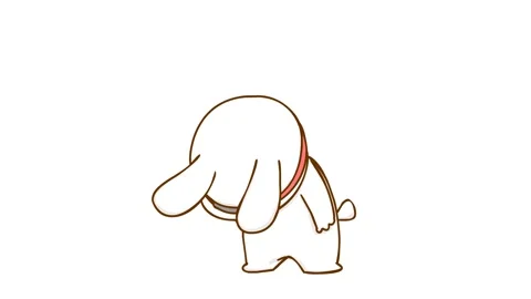 Animated Ninja Rabbit Apologizing with White Background Stock Footage 282774379