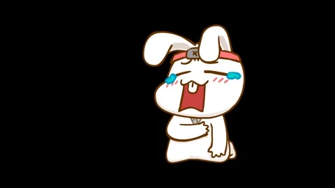 Animated Ninja Rabbit Crying Stock Footage 282774340