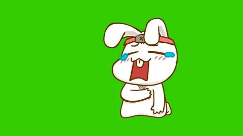 Animated Ninja Rabbit Crying Stock Footage 282774341