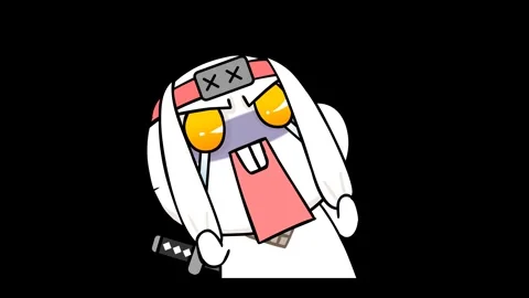 Animated ninja rabbit extremely upset -... | Stock Video | Pond5