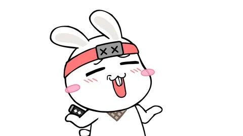 Animated Ninja Rabbit Showing Indifference on White Background Stock Footage 282772173
