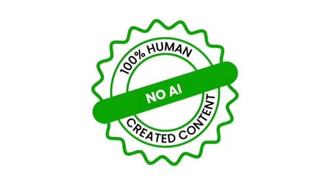 Animated No AI 100% Human Created Content Green Badge Loop 動画素材 336772436