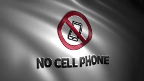 Animated "No Cell Phone" Flag with Symbol Video stock 248309931
