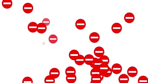 Animated No Entry / Do Not Enter Sign - Red Warning Symbol on White Background 動画素材 344658390