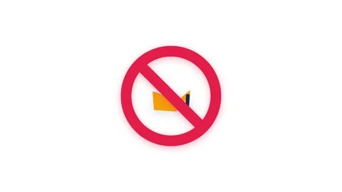 Animated No High Heels Prohibition Symbol on White Background Stock Footage 344948393