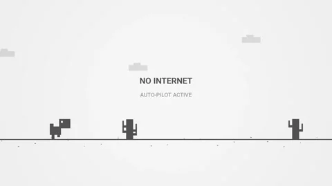Animated no internet with dog pixel running jump game in light gray background Stock Footage 345881380