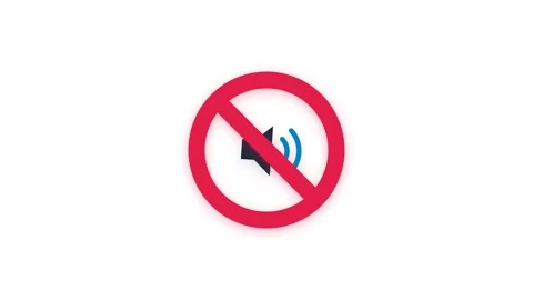 Animated No Loudspeaker Symbol on White Background Stock Footage 344948415