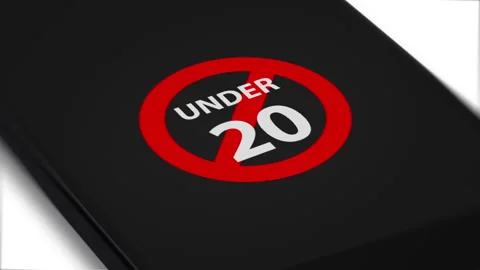 Animated No One Under Twenty Symbol on Smartphone Screen Stock Footage 219796987