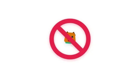 Animated No Pets Prohibition Symbol on White Background Stock Footage 344948485