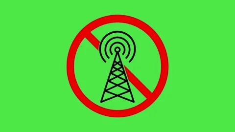 Animated No Signal Network Tower Icon on Green Screen Stock Footage 335882385