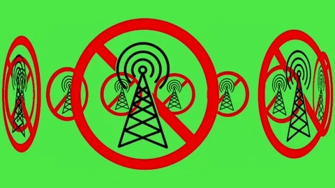 Animated No Signal Network Tower Icon on Green Screen Video stock 335882951