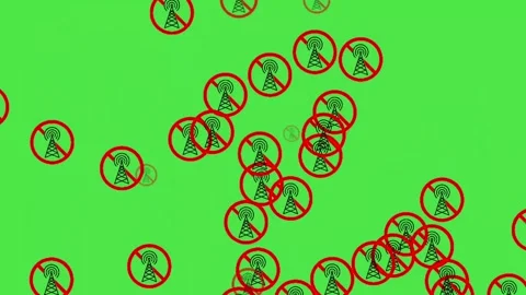 Animated No Signal Network Tower Icon on Green Screen 動画素材 335883030
