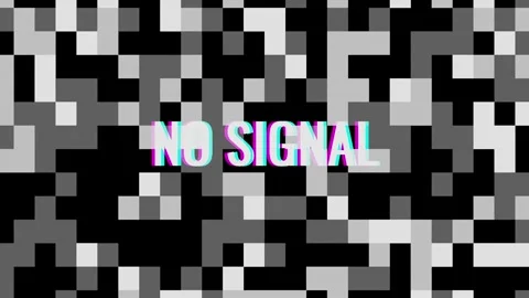 Animated 'No Signal' Screen Displaying Pixelated Glitch and Interference Effect Stock Footage 339042677
