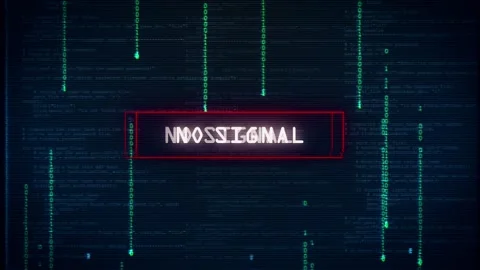 Animated no signal warning Message On Tv Static glitch and Noise Background Stock Footage 186045953