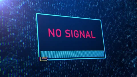 Animated no signal warning Message On Tv Static glitch and Noise Background Stock Footage 196933422