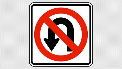 Animated No U-Turn road sign. 動画素材 238426523