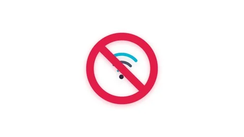 Animated No Wireless Network Symbol on White Background Stock Footage 344948419