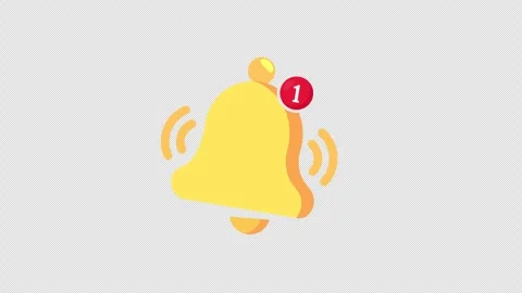 Animated Notification bell icon with alert badge Stock Footage 330427615