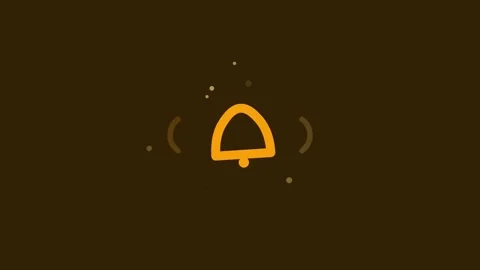 Animated Notification Bell Icon on Brown Background Stock Footage 343780843