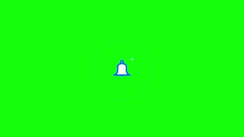 Animated notification bell icon with click effect on green screen for socia.. Stock Footage 344863150