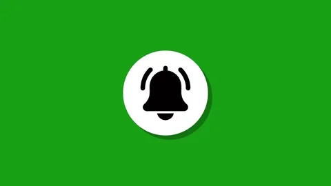 Animated notification bell icon on green screen background for social media.. Stock Footage 327762537