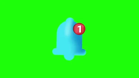 Animated notification bell icon with new message animation on green screen Video stock 316746809