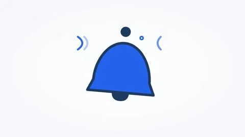Animated notification bell icon ringing, horizontal 16:9 seamless loop HD Stock Footage 345160356