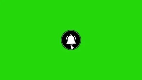 Animated notification bell icon with sound effect on green screen background Stock Footage 318436759