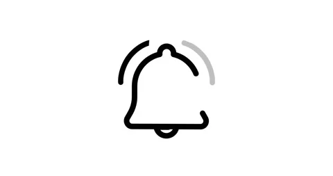 Animated notification bell for incoming inbox message. 4k video. Message bell. 動画素材 153137045