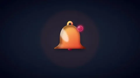 Animated notification bell with pulsing alert effect for social media and ui Stock Footage 337554245