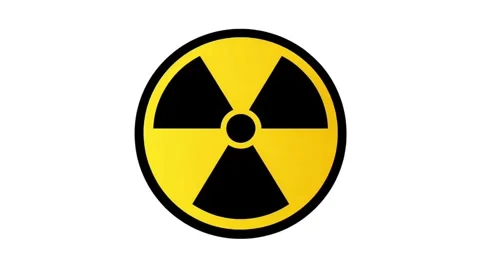 Animated Nuclear Radiation Hazard Symbol on White Background Vídeos de archivo 335354530