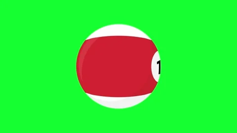 Animated number 11 red striped billiard ball loop on green screen chroma ke.. Stock Footage 340800005