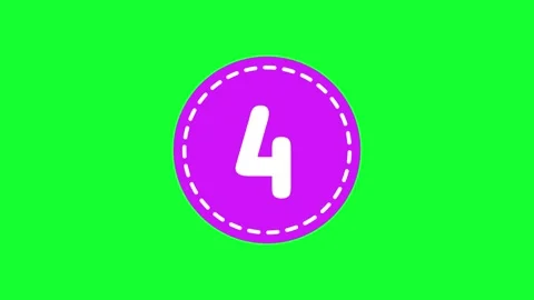 Animated number 4 in purple circle badge loop on green screen background fo.. Stock Footage 340564918