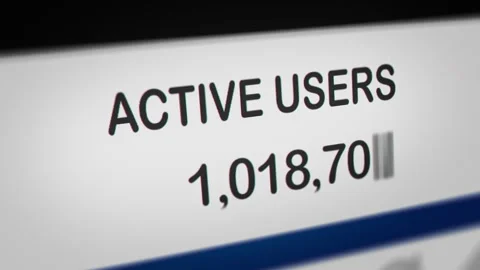 Animated Number of Active Users Increases Stock Footage 248780123
