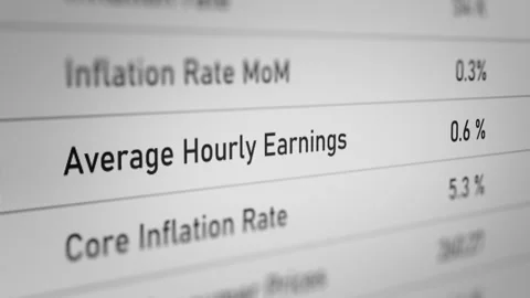 Animated Number of Average Hourly Earnings Stock Footage 241730873