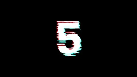 Animated Number Count from 0 to 10 with Glitch Effect Stock Footage 340565927