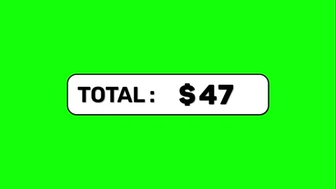 Animated Number Counter 100 USD on Green Screen Stock Footage 316959809