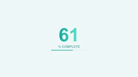Animated number counter loading from zero to 100 percent, teal Vídeos de archivo 342595144