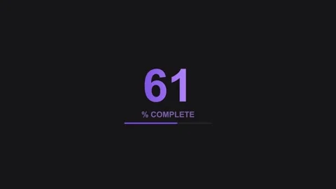 Animated number counter loading from zero to 100 percent, dark violet Видео 342595158
