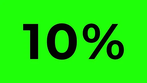 Animated Number Counter in Percentage from 0 to 10 Percent on Green Background Stock Footage 211468351