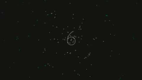 Animated Number Nine Counting Loop on Black Screen Background Stock Footage 342205081