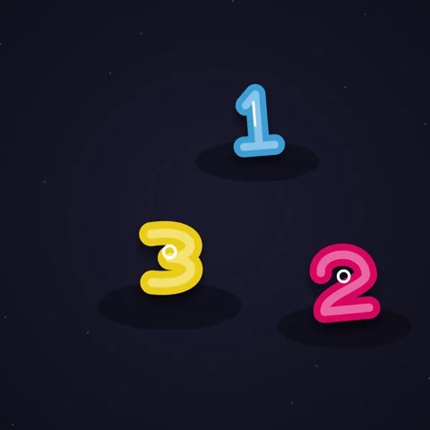 Animated Number Sequence Count Up on Dark Background for Educational Use Stock Footage 344777049