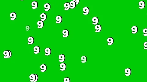 Animated numbers 9 nine falling vertical... | Stock Video | Pond5