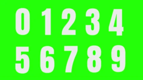 Animated numbers from zero to nine on a green background	 Stock Footage 221380660
