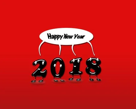 Animated numerals of 2018 year congratulating with new year Stock Illustration