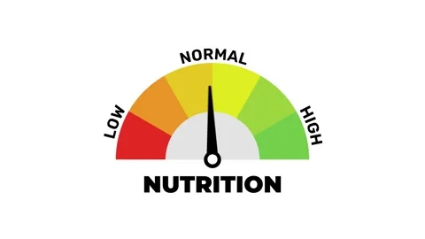 Animated Nutrition Level Gauge Indicator, Health and Diet Meter Scale Animation Video stock 318826331