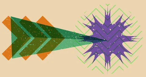 Animated Objects in trendy riso graph design Stock Footage 254317323