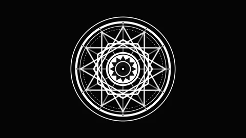 Animated occult magic circle glowing geometric glyph 4K Stock Footage 337397874